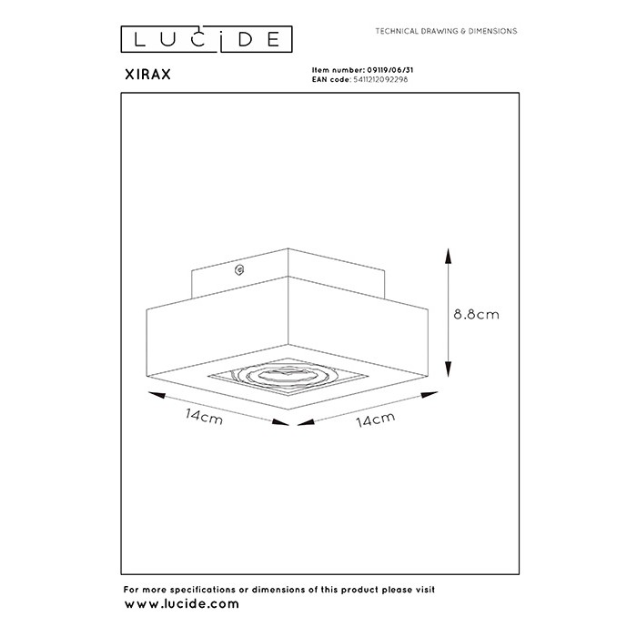 Точковий світильник Lucide 09119/06/31 Xirax
