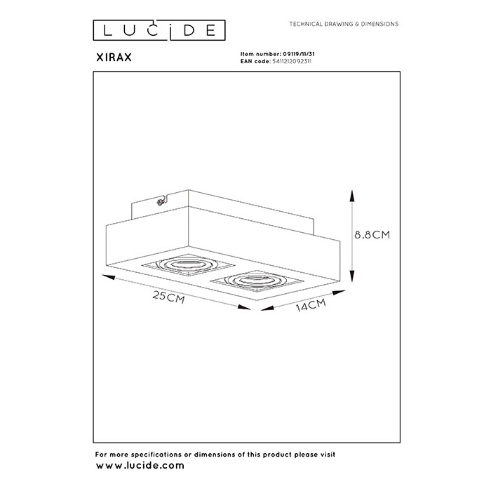 Точковий світильник Lucide 09119/11/31 Xirax
