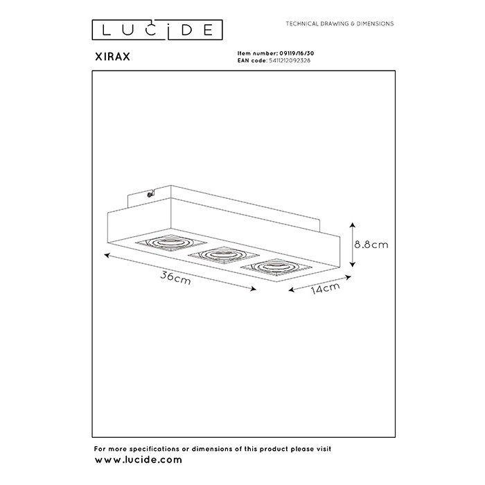 Точковий світильник Lucide 09119/16/30 Xirax