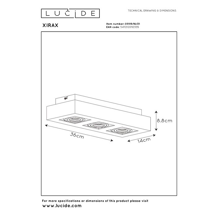 Точковий світильник Lucide 09119/16/31 Xirax