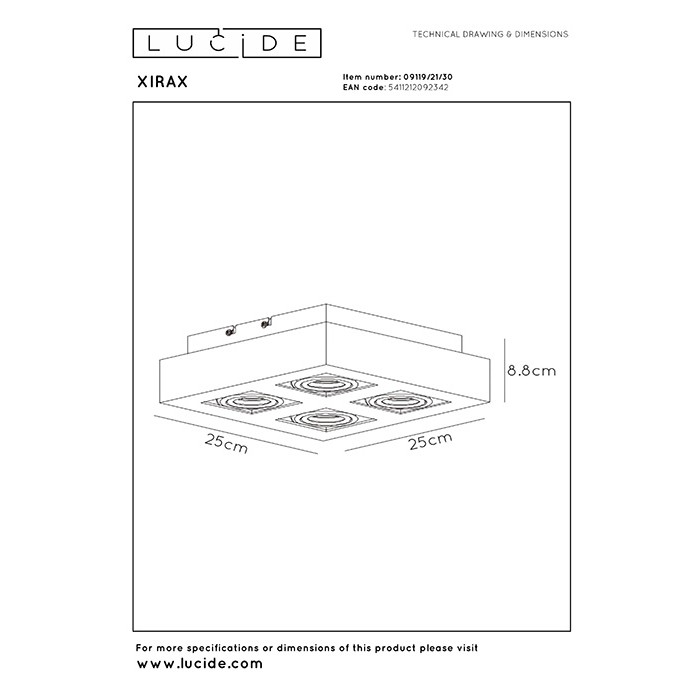 Точковий світильник Lucide 09119/21/30 Xirax