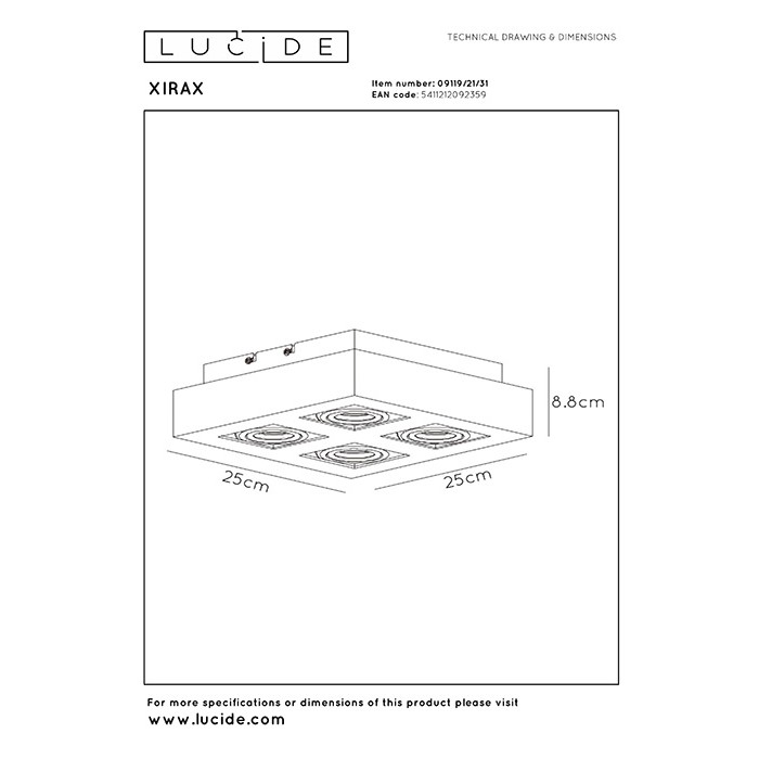 Точковий світильник Lucide 09119/21/31 Xirax