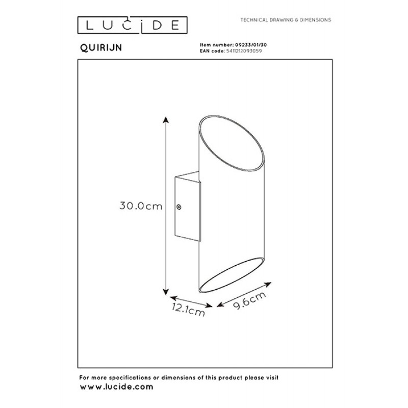 Настенный светильник Lucide 09233/01/30 Quirijn
