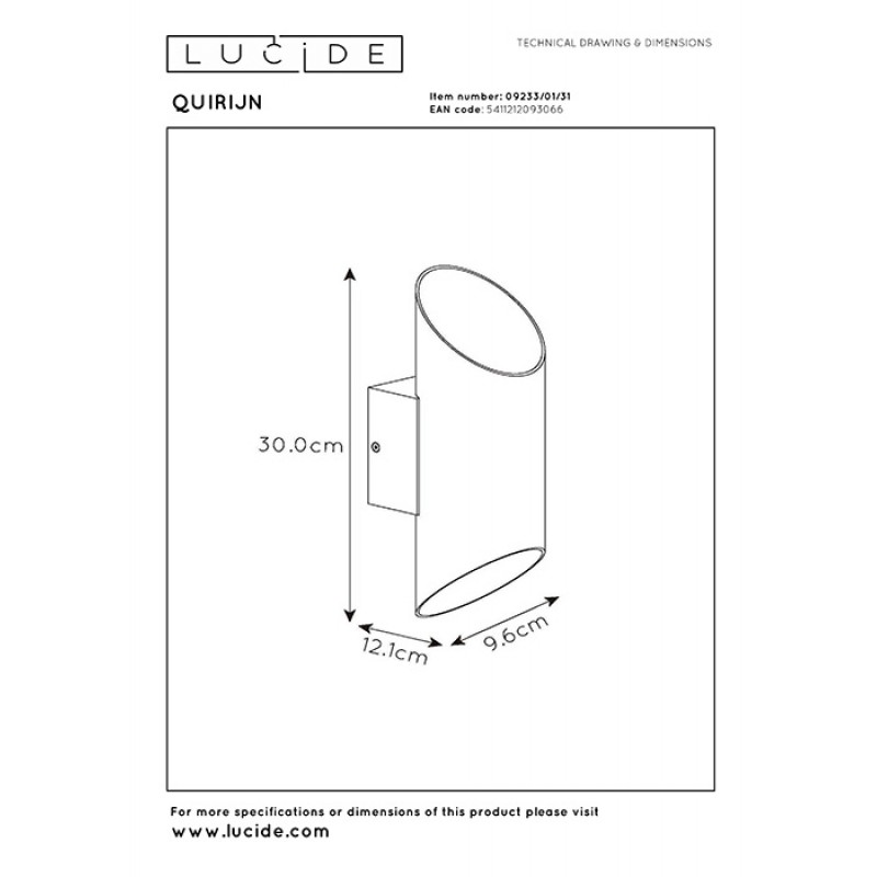 Настенный светильник Lucide 09233/01/31 Quirijn