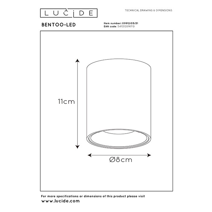 Точковий світильник Lucide 09912/05/31 Bentoo-LED