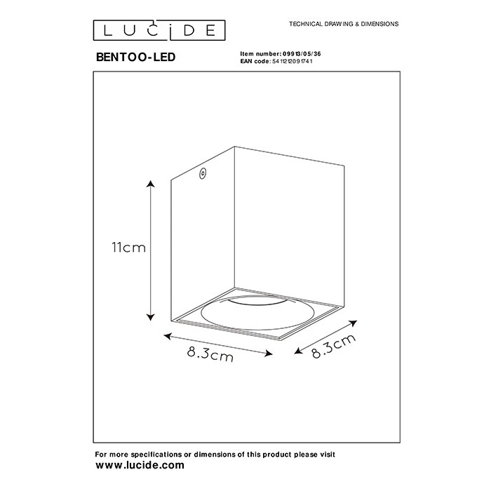 Точковий світильник Lucide 09913/05/36 Bentoo-LED