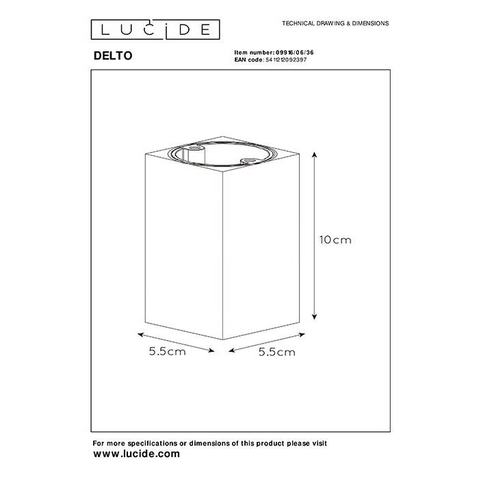 Точковий світильник Lucide 09916/06/36 Delto led
