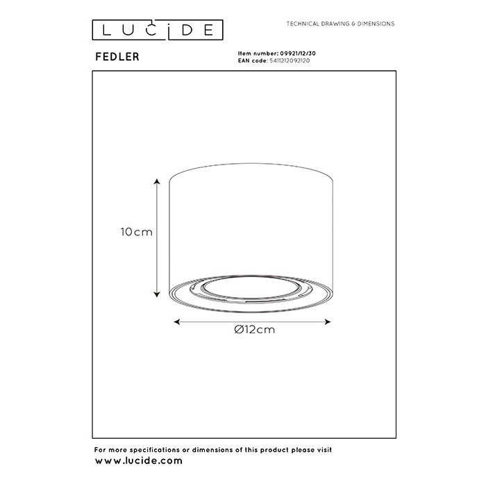 Точковий світильник Lucide 09921/12/30 Fedler