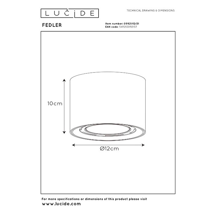 Точковий світильник Lucide 09921/12/31 Fedler
