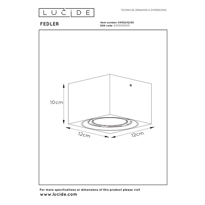 Точковий світильник Lucide 09922/12/30 Fedler