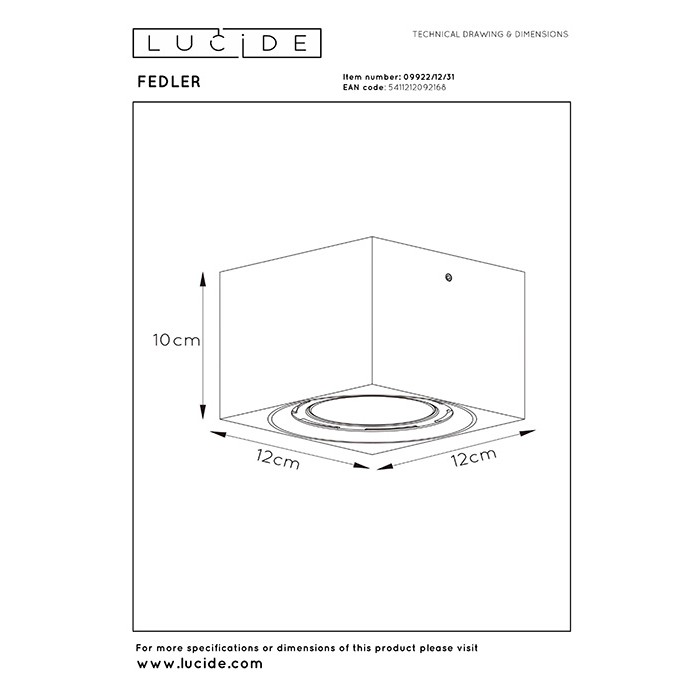 Точковий світильник Lucide 09922/12/31 Fedler
