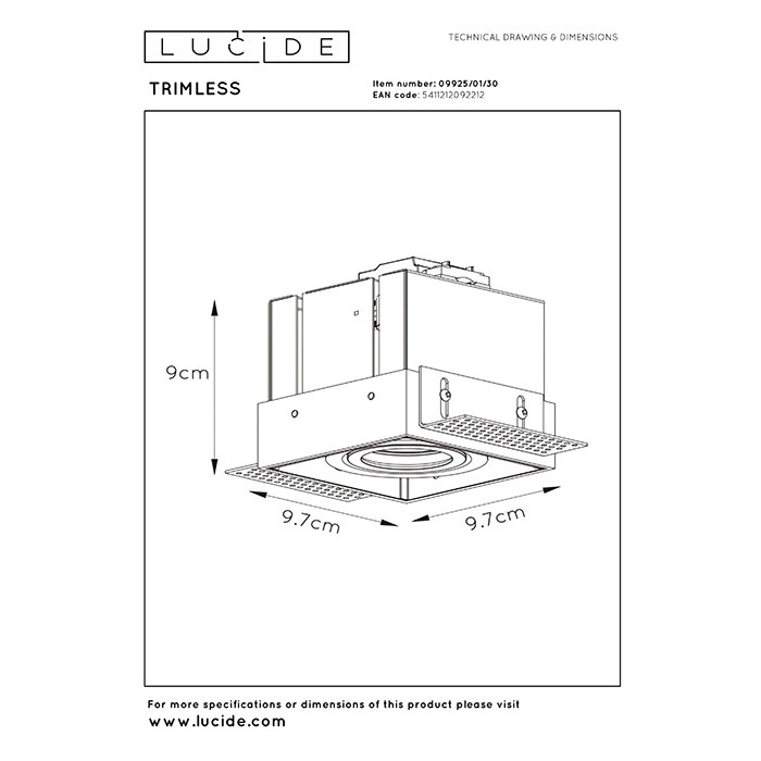 Точковий світильник Lucide 09925/01/30 Trimless