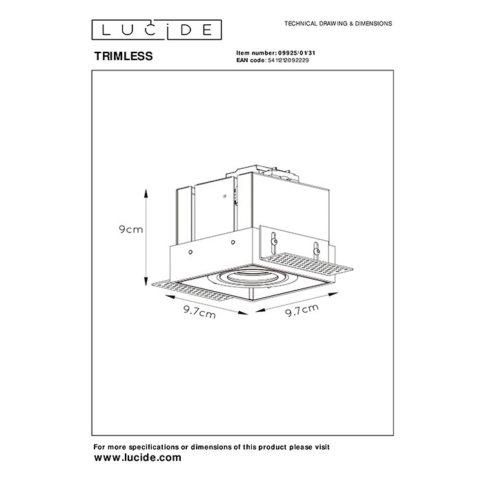 Точковий світильник Lucide 09925/01/31 Trimless