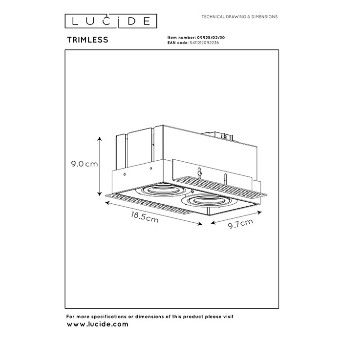 Точковий світильник Lucide 09925/02/30 Trimless