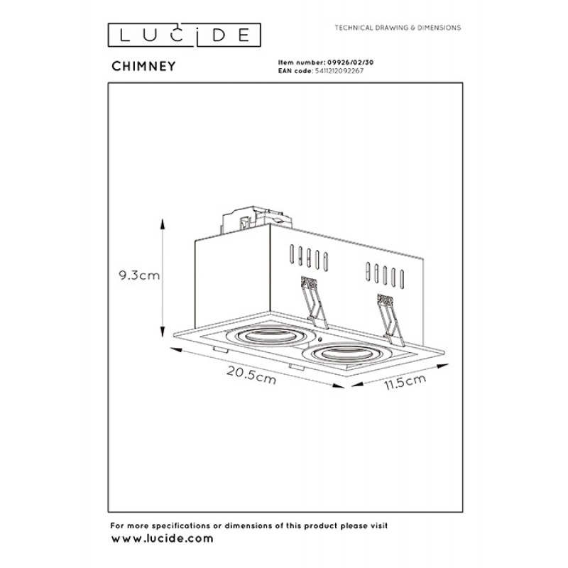 Точечный светильник Lucide 09926/02/30 Chimney