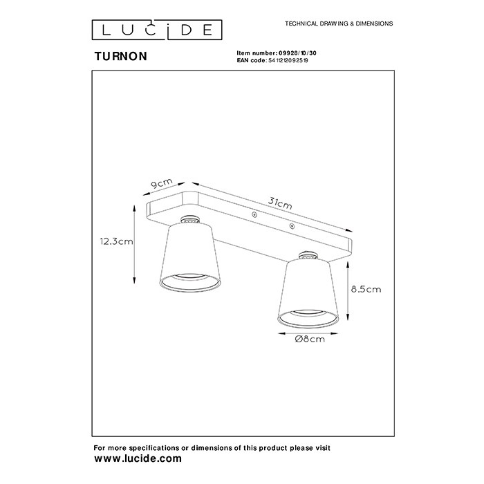 Спот - Lucide 09928/10/30 Turnon