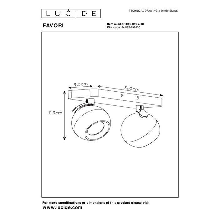 Спот - Lucide 09932/02/30 Favori