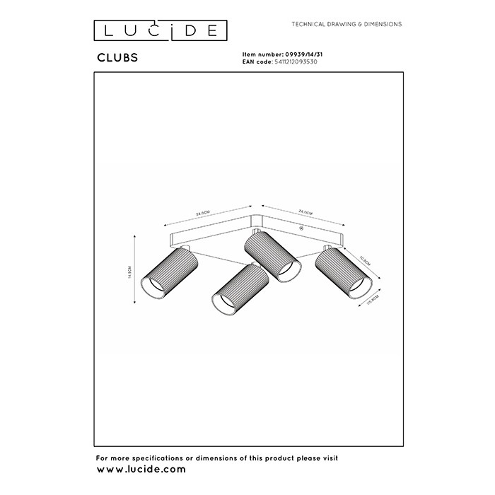 Спот - Lucide 09939/14/31 Clubs