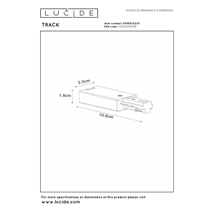 Ввод питания 1 фаза Lucide 09950/03/31 Track