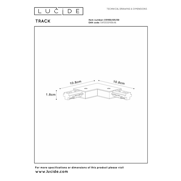 Кутове з'єднання 1 фаза Lucide 09950/05/30 Track