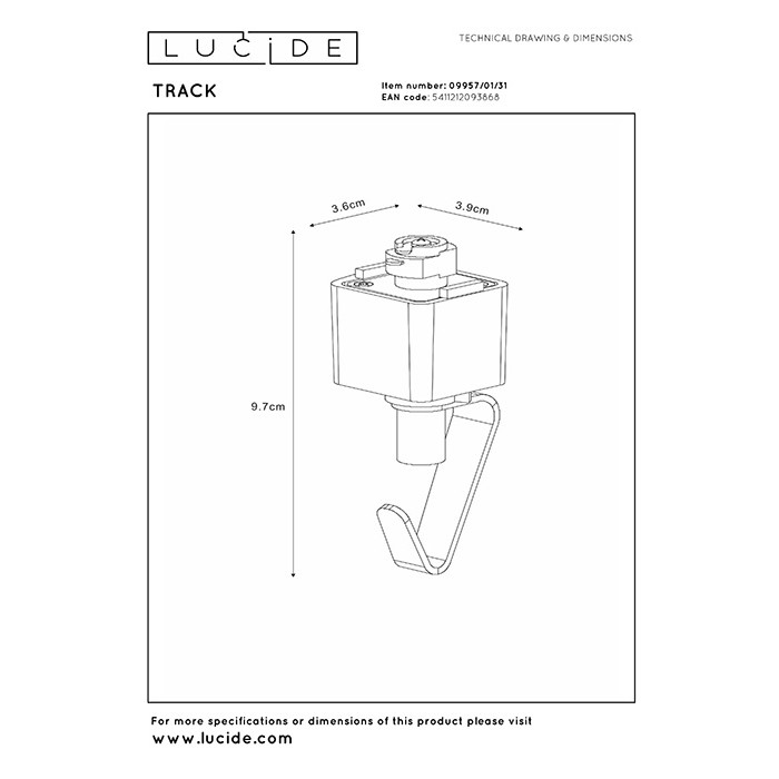 Адаптер - 1 фаза Lucide 09957/01/31 Track