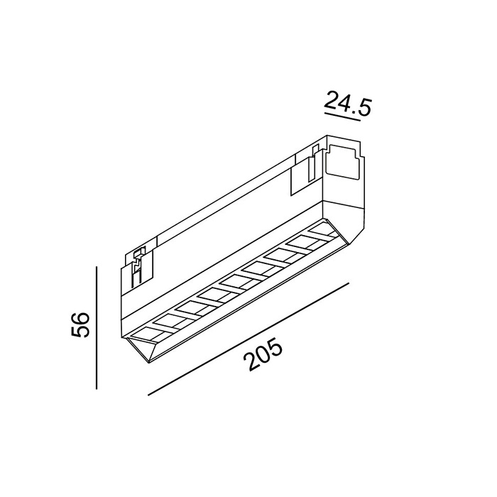 Магнитный трековый светильник LTX 06.2055.10.930.WH.2G In_Line Wall Washer 205, 10 Вт, 990 лм, 3000K