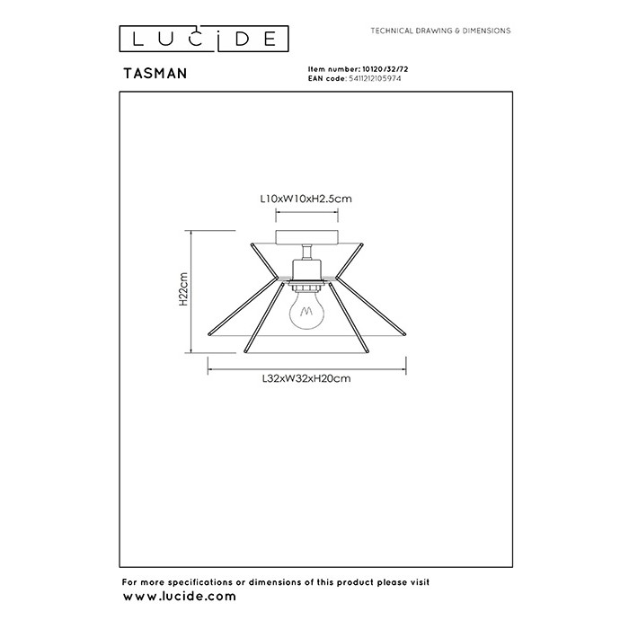 Люстра Lucide 10120/32/72 Tasman