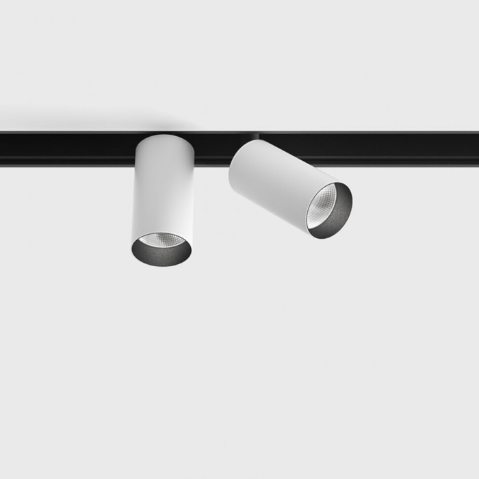 Прожекторный светильник LTX IN_LINE TUB S A 60 X2, 2-х групповой, ON/OFF, D30mm, H60mm, L211mm, LED 2x4.5W, 2700K, белый/черный (06.2301.14.927.WH.2G)