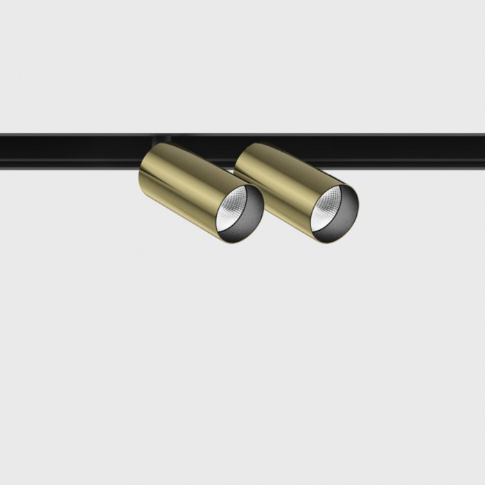 Прожекторный светильник LTX IN_LINE TUB S A 60 X2, 2-х групповой, ON/OFF, D30mm, H60mm, L211mm, LED 2x4.5W, 3000K, латунь/черный (06.2301.14.930.BR.2G)