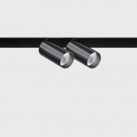 Прожекторный светильник LTX IN_LINE TUB S A 60 X2, 2-х групповой, ON/OFF, D30mm, H60mm, L211mm, LED 2x4.5W, 2700K, diamond black (06.2301.14.927.DB.2G)