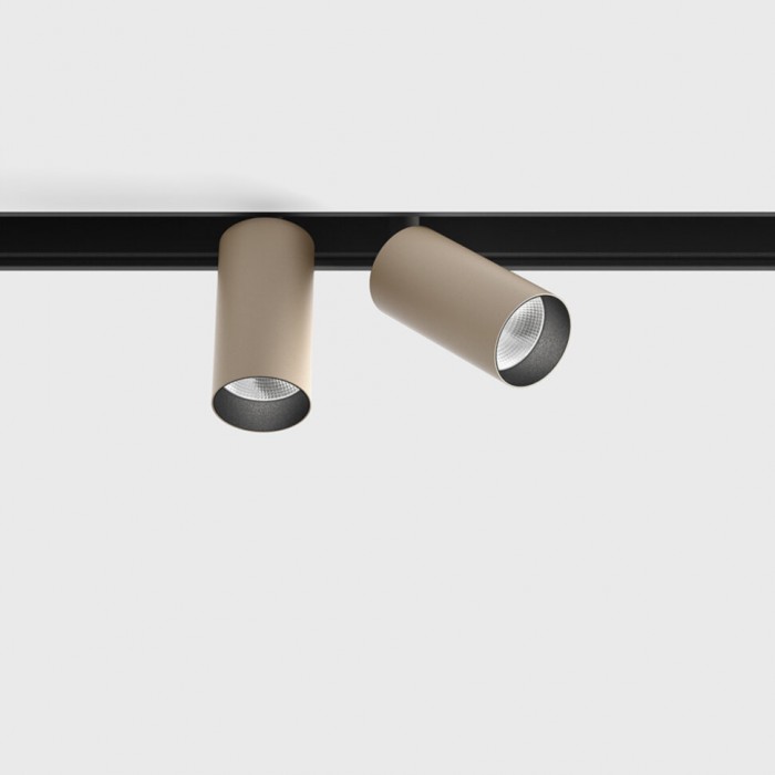 Прожекторный светильник LTX IN_LINE TUB S A 60 X2, 2-х групповой, ON/OFF, D30mm, H60mm, L211mm, LED 2x4.5W, 2700K, sahara beige (06.2301.14.927.SB.2G)