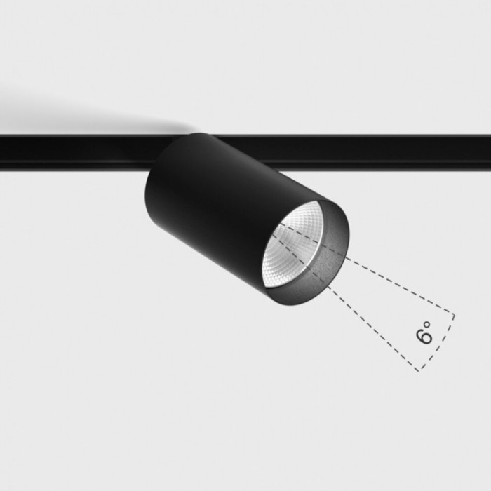Светильник прожекторный LTX IN_LINE TUB M NB, 2-х групповой, ON/OFF, D52mm, H90mm, LED 10W, 4000K, черный (06.0595.9.940.BK.2G)
