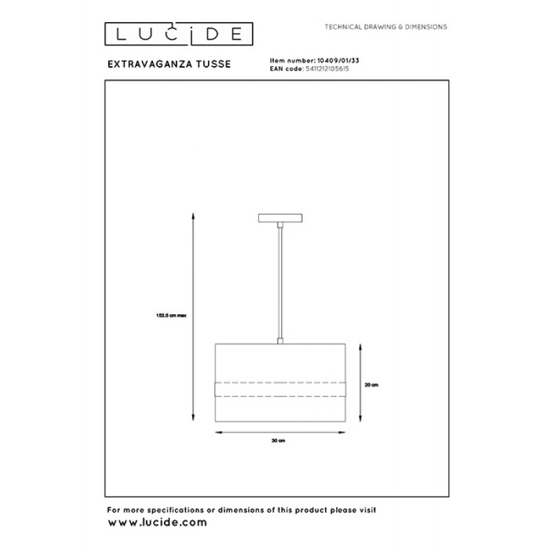 Подвесной светильник Lucide 10409/01/33 Extravaganza tusse