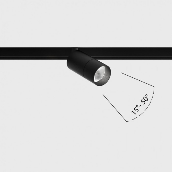 Светильник прожекторный LTX IN_LINE ZOOM S, 2-х групповой, ON/OFF, D30mm, H60mm, LED 5.4W, 3000K, черный (06.0369.6.930.BK.2G)