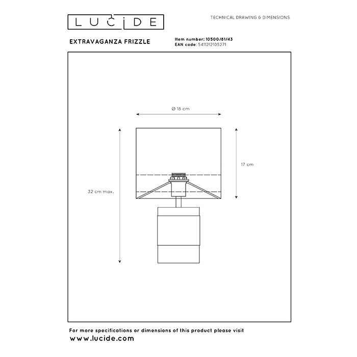 Настольная лампа Lucide 10500/81/43 Extravaganza frizzle