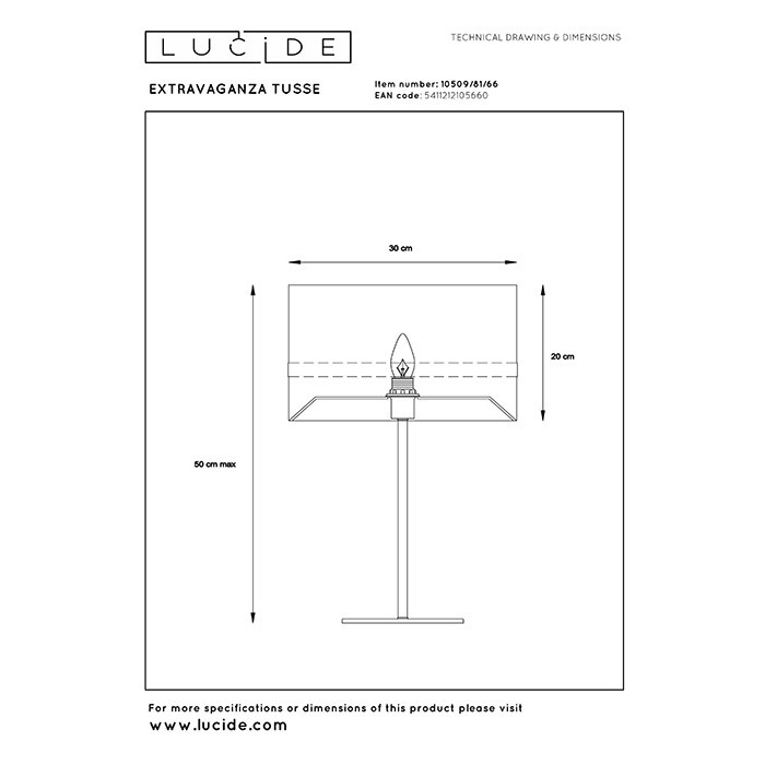 Настольная лампа Lucide 10509/81/66 Extravaganza tusse