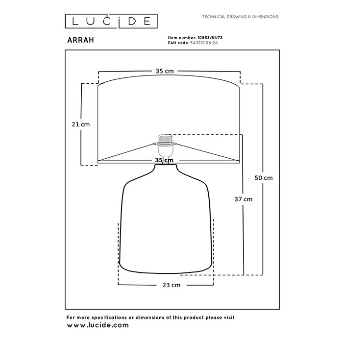 Настольная лампа Lucide 10553/81/73 Arrah