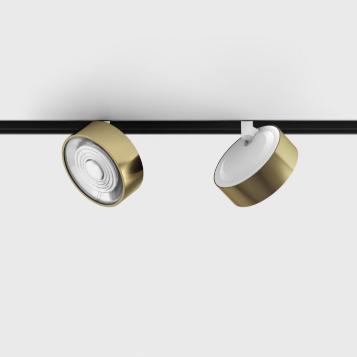 Прожекторный светильник LTX IN_LINE SOL MINI, DALI 4x, D75mm, H26mm, LED 6.3W, 3000K, латунь/белый (06.7526.7.930.BR/WH.DALI.4x)