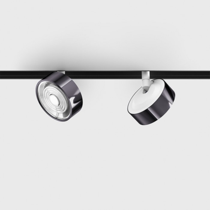 Прожекторный светильник LTX IN_LINE SOL MINI, DALI 4x, D75mm, H26mm, LED 6.3W, 3000K, diamond black/белый (06.7526.7.930.DB/WH.DALI.4x)