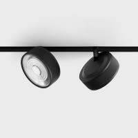 Светильник прожекторный LTX IN_LINE SOL, 2-х групповой, ON/OFF, D95mm, H33mm, LED 10.8W, 3000K, черный/черный (06.9533.14.930.BKG/BK.2G)