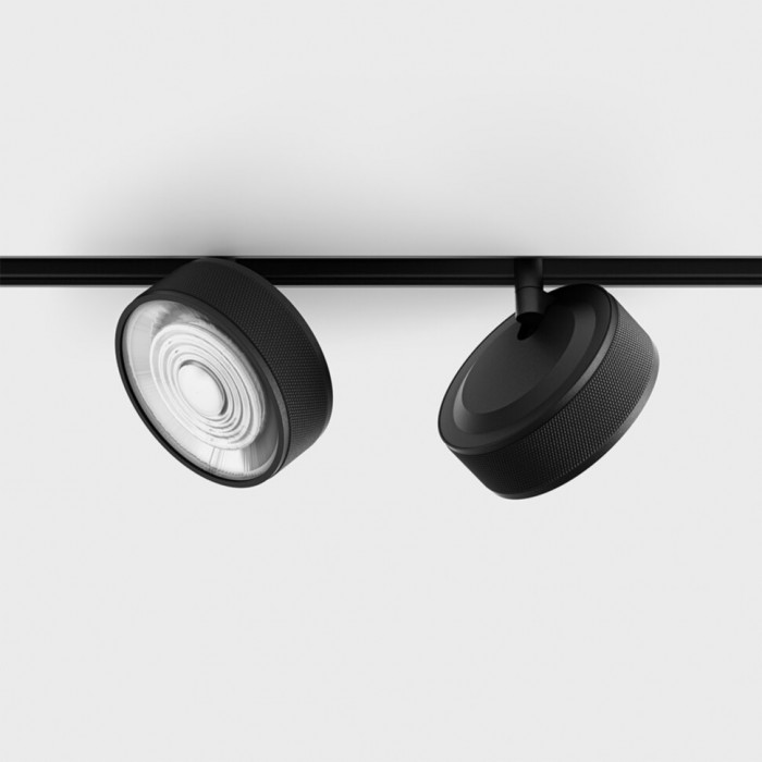 Светильник прожекторный LTX IN_LINE SOL, 2-х групповой, ON/OFF, D95mm, H33mm, LED 10.8W, 3000K, черный/черный (06.9533.14.930.BKG/BK.2G)