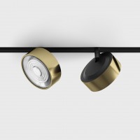 Прожекторный светильник LTX IN_LINE SOL, DALI 4x, D95mm, H33mm, LED 10.8W, 3000K, латунь/черный (06.9533.14.930.BR/BK.DALI.4x)