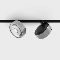 Светильник прожекторный LTX IN_LINE SOL, 2-х групповой, ON/OFF, D95mm, H33mm, LED 10.8W, 3000K, хром/черный (06.9533.14.930.CRG/BK.2G)