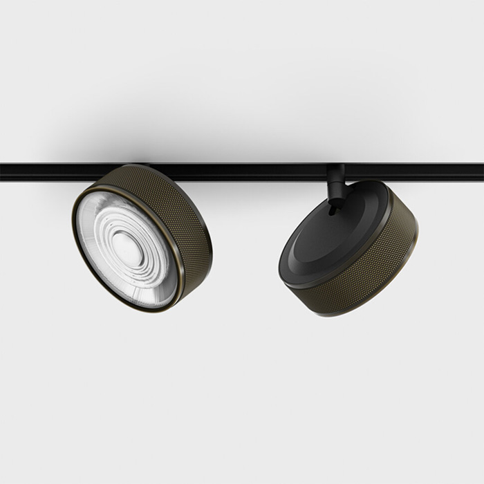 Светильник прожекторный LTX IN_LINE SOL, 2-х групповой, ON/OFF, D95mm, H33mm, LED 10.8W, 3000K, бронза/черный (06.9533.14.930.BZG/BK.2G)