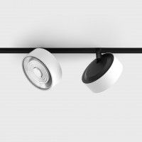 Светильник прожекторный LTX IN_LINE SOL, 2-х групповой, ON/OFF, D95mm, H33mm, LED 10.8W, 4000K, белый/черный (06.9533.14.940.WH/BK.2G)