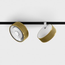 Світильник прожекторний LTX IN_LINE SOL, DALI 4x, D95mm, H33mm, LED 10.8W, 3000K, латунь/білий (06.9533.14.930.BRG/WH.DALI.4x)