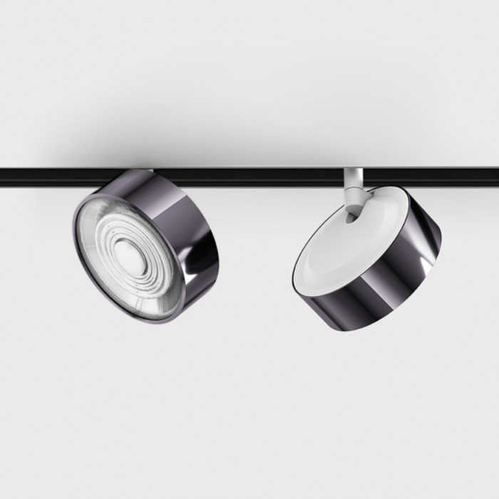 Прожекторный светильник LTX IN_LINE SOL, 2-х групповой, ON/OFF, D95mm, H33mm, LED 10.8W, 4000K, diamond black/белый (06.9533.14.940.DB/WH.2G)