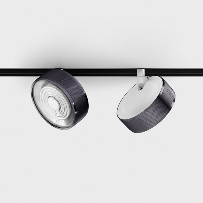 Прожекторный светильник LTX IN_LINE SOL, DALI 4x, D95mm, H33mm, LED 10.8W, 3000K, diamond black/белый (06.9533.14.930.DBG/WH.DALI.4x)