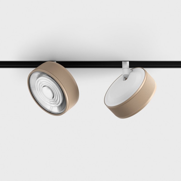 Прожекторный светильник LTX IN_LINE SOL, 2-х групповой, ON/OFF, D95mm, H33mm, LED 10.8W, 4000K, sahara beige/белый (06.9533.14.940.SBG/WH.2G)