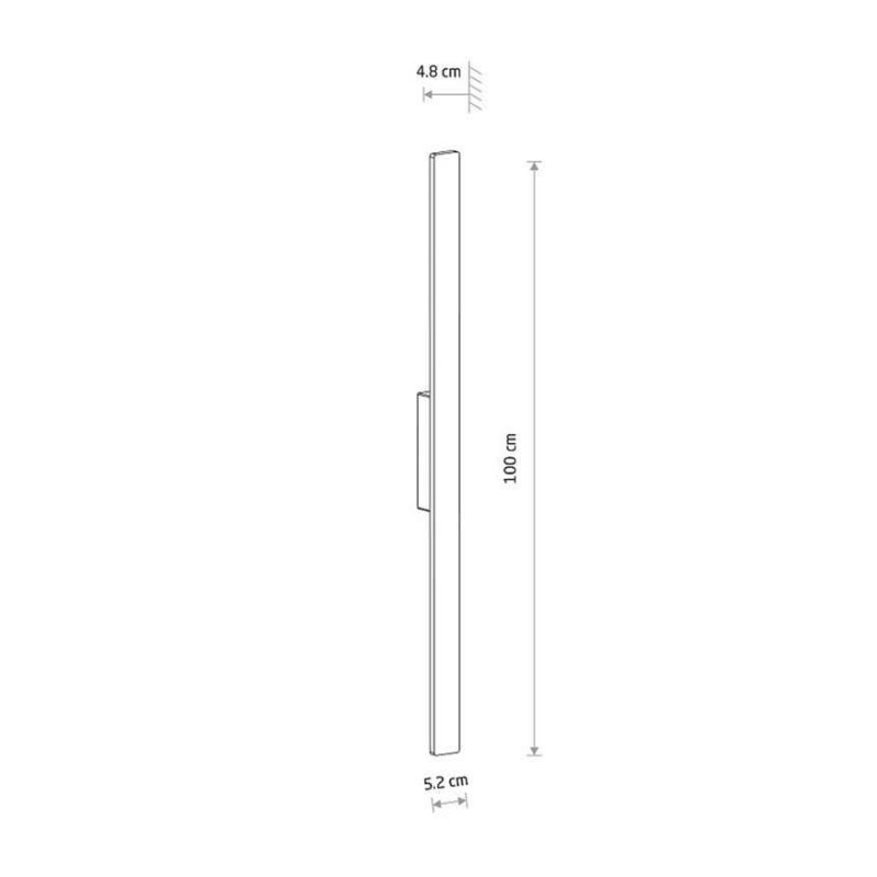Настенный уличный светильник Nowodvorski 11555 Demi LED M 1x18W 3000K 1200Lm IP54 черный